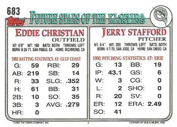 1993 Topps #683 Jerry Stafford / Eddie Christian Back