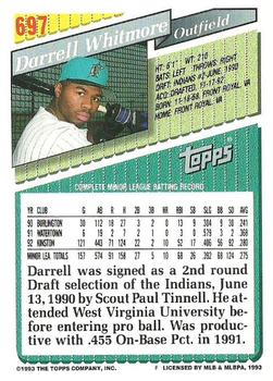 1993 Topps #697 Darrell Whitmore Back