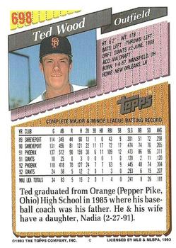 1993 Topps #698 Ted Wood Back