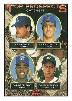 1993 Topps #701 Mike Piazza / Brook Fordyce / Carlos Delgado / Donnie Leshnock Front