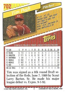 1993 Topps #702 Tim Pugh Back