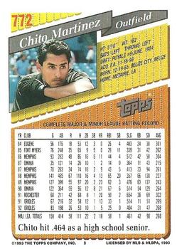 1993 Topps #772 Chito Martinez Back