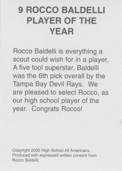 2000 High School Baseball All-Americans (Unlicensed) - Foil #9 Rocco Baldelli Back