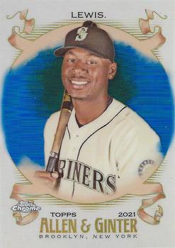 2021 Topps Allen & Ginter Chrome - Blue Refractor #75 Kyle Lewis Front