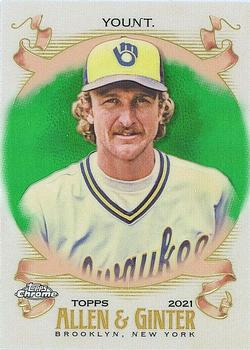 2021 Topps Allen & Ginter Chrome - Green Refractor #22 Robin Yount Front