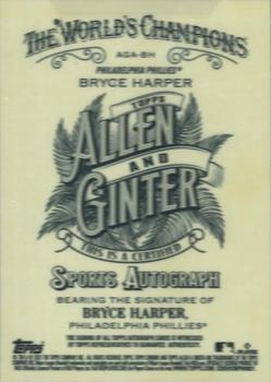 2021 Topps Allen & Ginter Chrome - Autographs #AGA-BH Bryce Harper Back