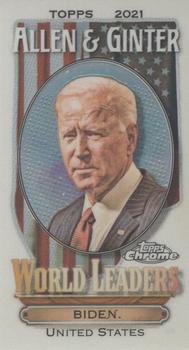 2021 Topps Allen & Ginter Chrome - Mini World Leaders #MWL-2 Joe Biden Front