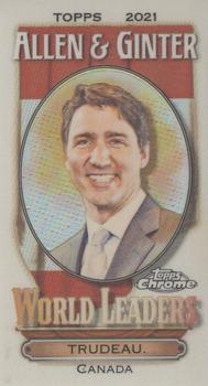 2021 Topps Allen & Ginter Chrome - Mini World Leaders #MWL-3 Justin Trudeau Front
