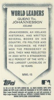2021 Topps Allen & Ginter Chrome - Mini World Leaders #MWL-15 Guðni Th. Jóhannesson Back