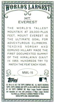 2021 Topps Allen & Ginter Chrome - Mini World’s Largest #MWL-15 Mt. Everest Back