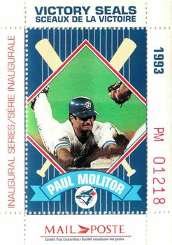 1993 Canada Post Toronto Blue Jays Victory Seals - Framed Singles #NNO Paul Molitor Front