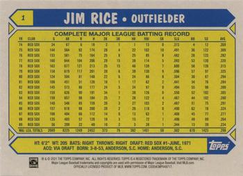 2021 Topps All-Star Rookie Cup #1 Jim Rice Back