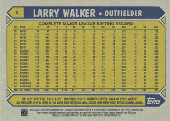 2021 Topps All-Star Rookie Cup #3 Larry Walker Back