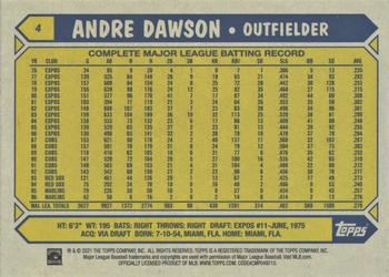 2021 Topps All-Star Rookie Cup #4 Andre Dawson Back