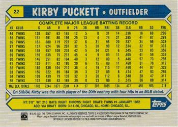 2021 Topps All-Star Rookie Cup #22 Kirby Puckett Back