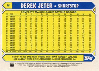 2021 Topps All-Star Rookie Cup #36 Derek Jeter Back