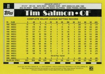 2021 Topps All-Star Rookie Cup #81 Tim Salmon Back