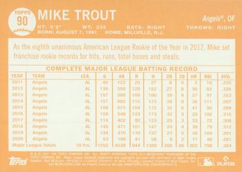 2021 Topps All-Star Rookie Cup #90 Mike Trout Back