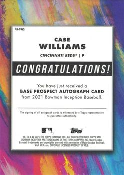 2021 Bowman Inception - Autographs #PA-CWS Case Williams Back