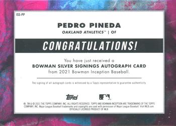 2021 Bowman Inception - Silver Signings Autographs #ISS-PP Pedro Pineda Back