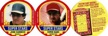 1990 MSA Super Stars Discs - Panels #3-4 Chris Sabo / Jose Canseco Front