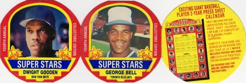 1990 MSA Super Stars Discs - Panels #9-10 George Bell / Dwight Gooden Front