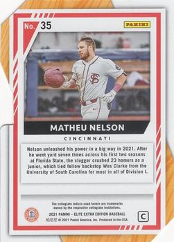 2021 Panini Elite Extra Edition - Prime Numbers C Die Cut #35 Matheu Nelson Back