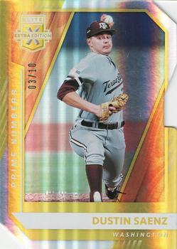2021 Panini Elite Extra Edition - Prime Numbers Gold Die Cut #112 Dustin Saenz Front