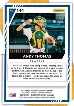 2021 Panini Elite Extra Edition - Aspirations Die Cut #144 Andy Thomas Back