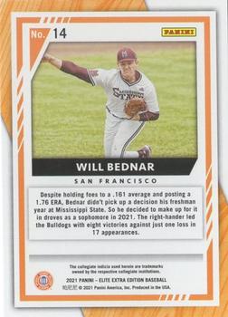 2021 Panini Elite Extra Edition - Status Green #14 Will Bednar Back