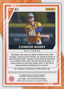 2021 Panini Elite Extra Edition - Signatures Red #41 Connor Norby Back