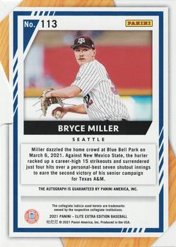 2021 Panini Elite Extra Edition - Signatures Aspirations Die Cut #113 Bryce Miller Back