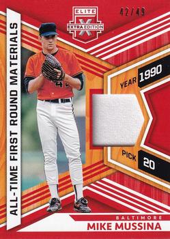 2021 Panini Elite Extra Edition - All-Time First Round Materials Red #ATFM-MI Mike Mussina Front