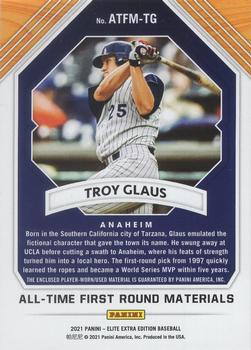 2021 Panini Elite Extra Edition - All-Time First Round Materials Gold #ATFM-TG Troy Glaus Back