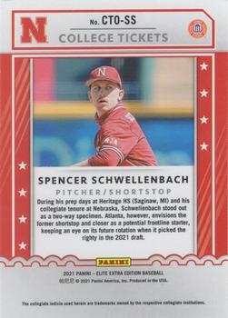 2021 Panini Elite Extra Edition - College Tickets Optic #CTO-SS Spencer Schwellenbach Back
