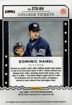 2021 Panini Elite Extra Edition - College Tickets Optic #CTO-DH Dominic Hamel Back