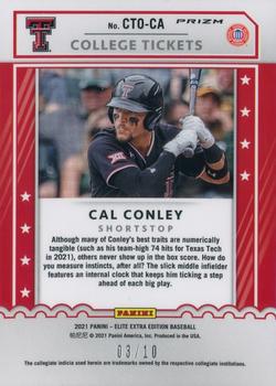 2021 Panini Elite Extra Edition - College Tickets Optic Gold #CTO-CA Cal Conley Back