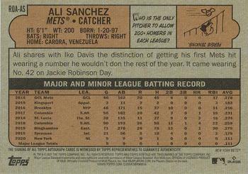 2021 Topps Heritage - Real One Autographs High Number #ROA-AS Ali Sanchez Back