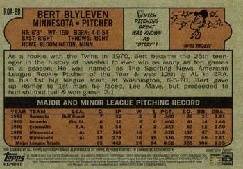 2021 Topps Heritage - Real One Autographs High Number #ROA-BB Bert Blyleven Back