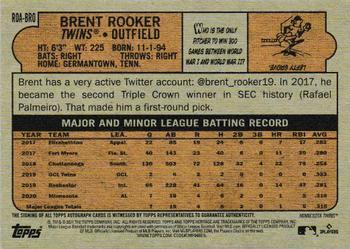 2021 Topps Heritage - Real One Autographs High Number #ROA-BRO Brent Rooker Back
