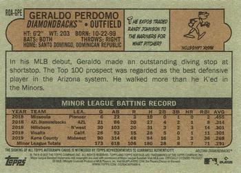 2021 Topps Heritage - Real One Autographs High Number #ROA-GPE Geraldo Perdomo Back