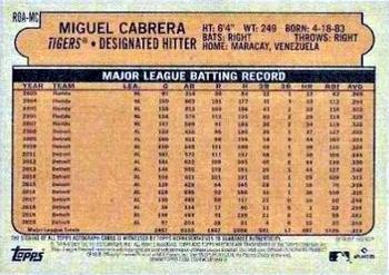 2021 Topps Heritage - Real One Autographs High Number #ROA-MC Miguel Cabrera Back