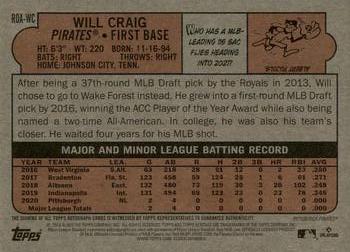 2021 Topps Heritage - Real One Autographs High Number #ROA-WC Will Craig Back