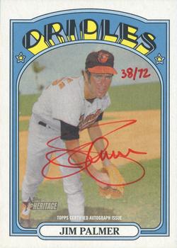 2021 Topps Heritage - Real One Autographs Special Edition Red Ink High Number #ROA-JP Jim Palmer Front