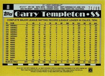 2021 Topps All-Star Rookie Cup - Holofractor #88 Garry Templeton Back