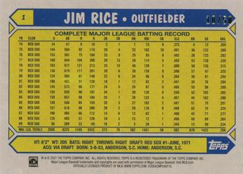 2021 Topps All-Star Rookie Cup - Gold Foil #1 Jim Rice Back