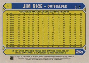 2021 Topps All-Star Rookie Cup - Red Foil #1 Jim Rice Back