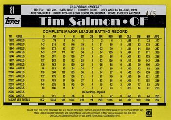 2021 Topps All-Star Rookie Cup - Red Foil #81 Tim Salmon Back