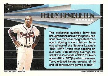 1993 Topps - Black Gold #15 Terry Pendleton Back