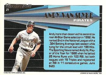 1993 Topps - Black Gold #21 Andy Van Slyke Back